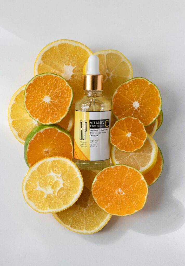 vitamin c serum used in morning skincare routine for female